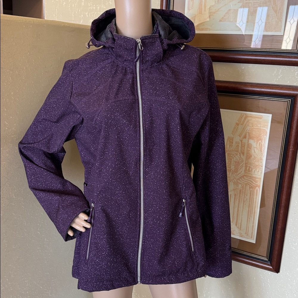 Women’s Fur lined zip hooded jacket sz XL
